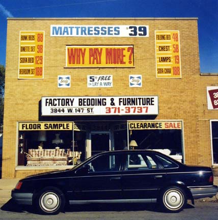 Factory Bedding & Furniture Store with 1987 Car, from Changing Chicago